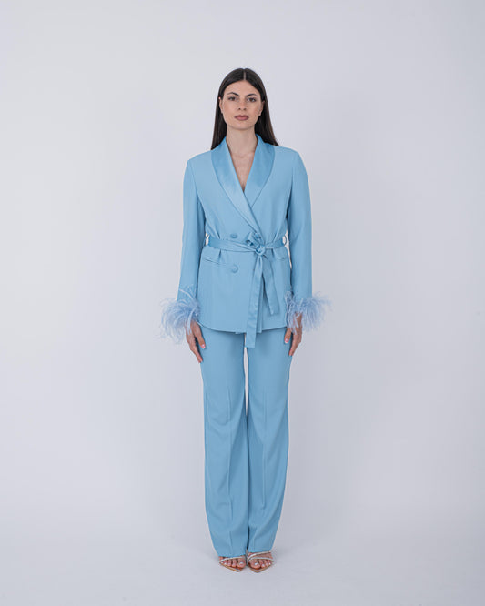 TAILLEUR PLUME AZZURRO