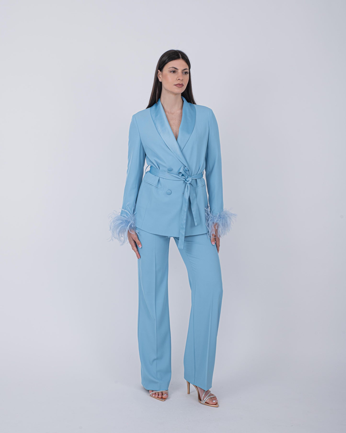 TAILLEUR PLUME AZZURRO