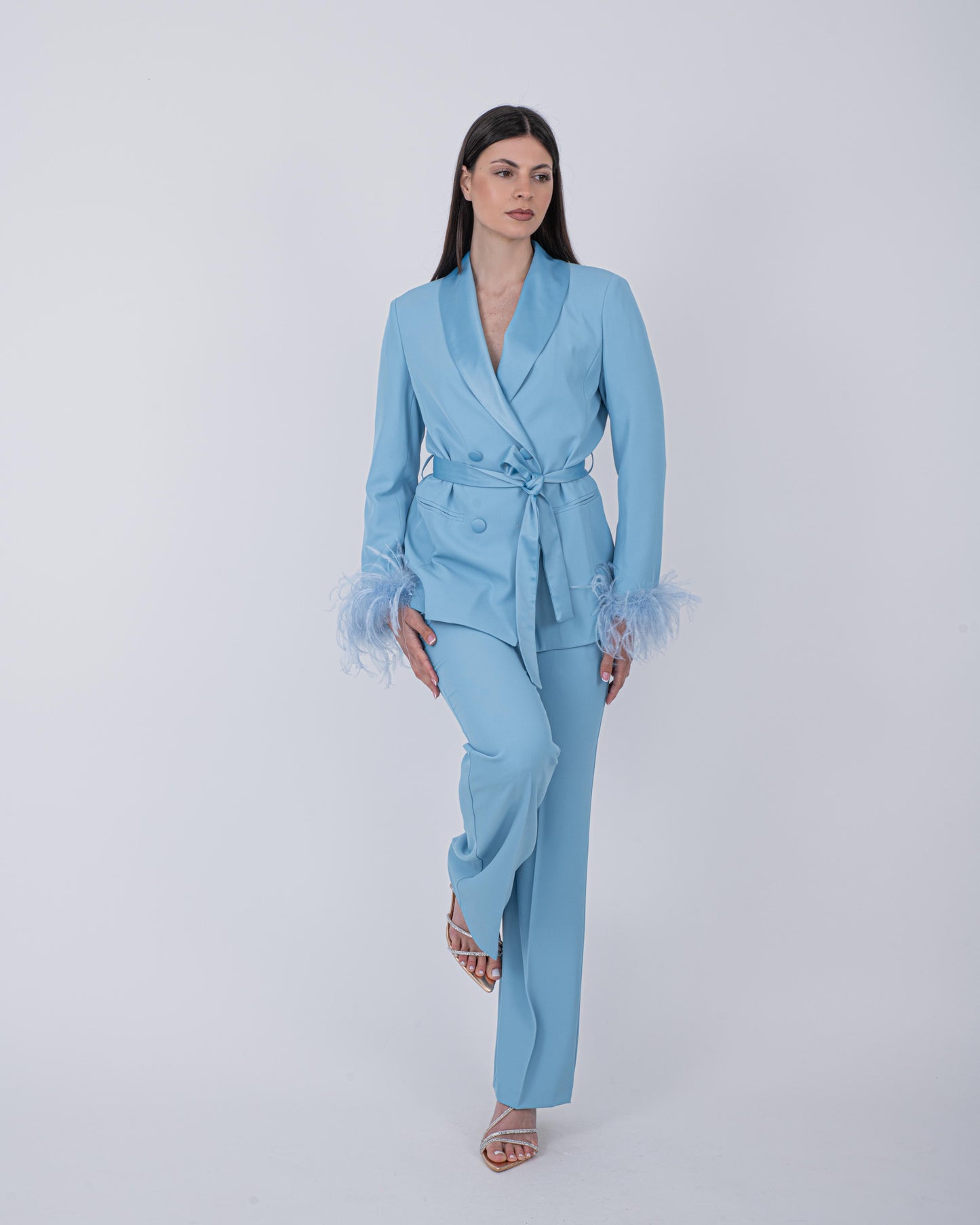 TAILLEUR PLUME AZZURRO