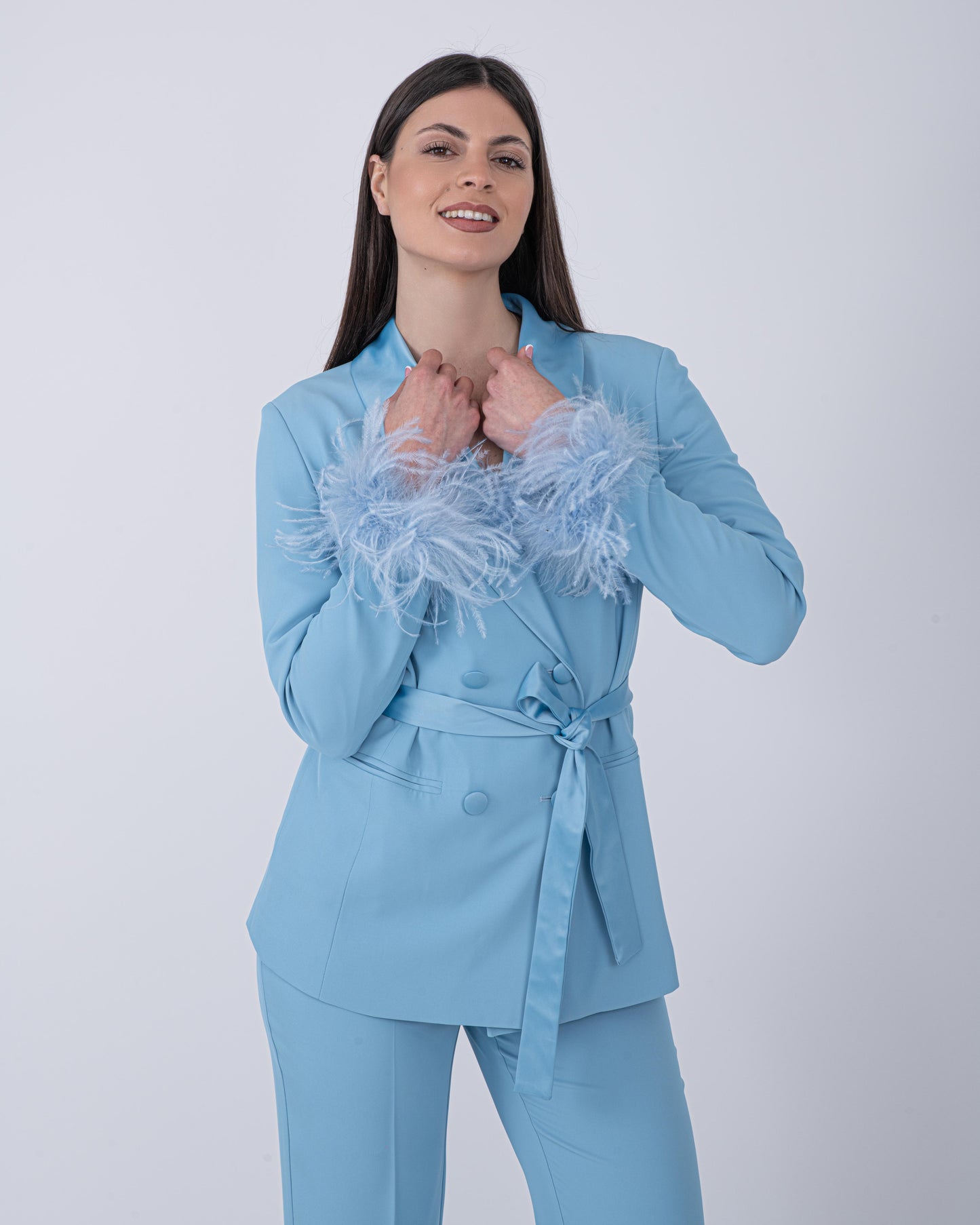 TAILLEUR PLUME AZZURRO