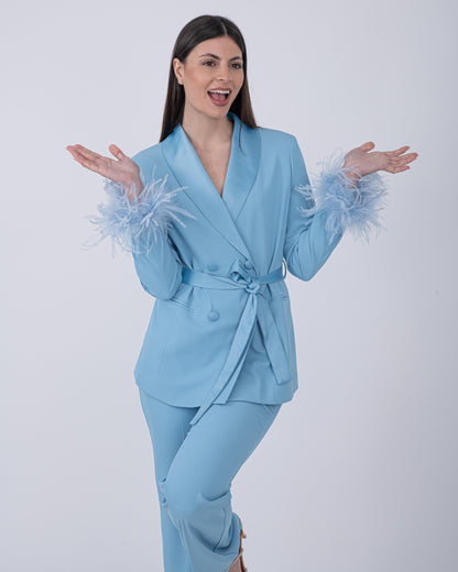 TAILLEUR PLUME AZZURRO
