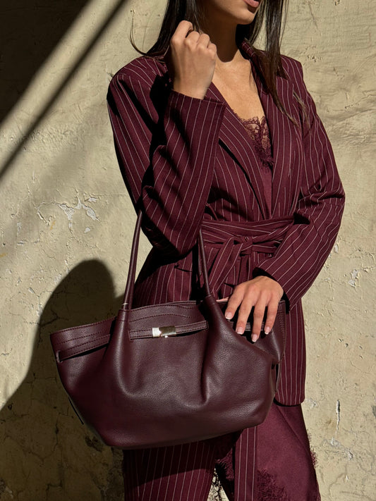 BORSA UNICA PELLE BURGUNDY