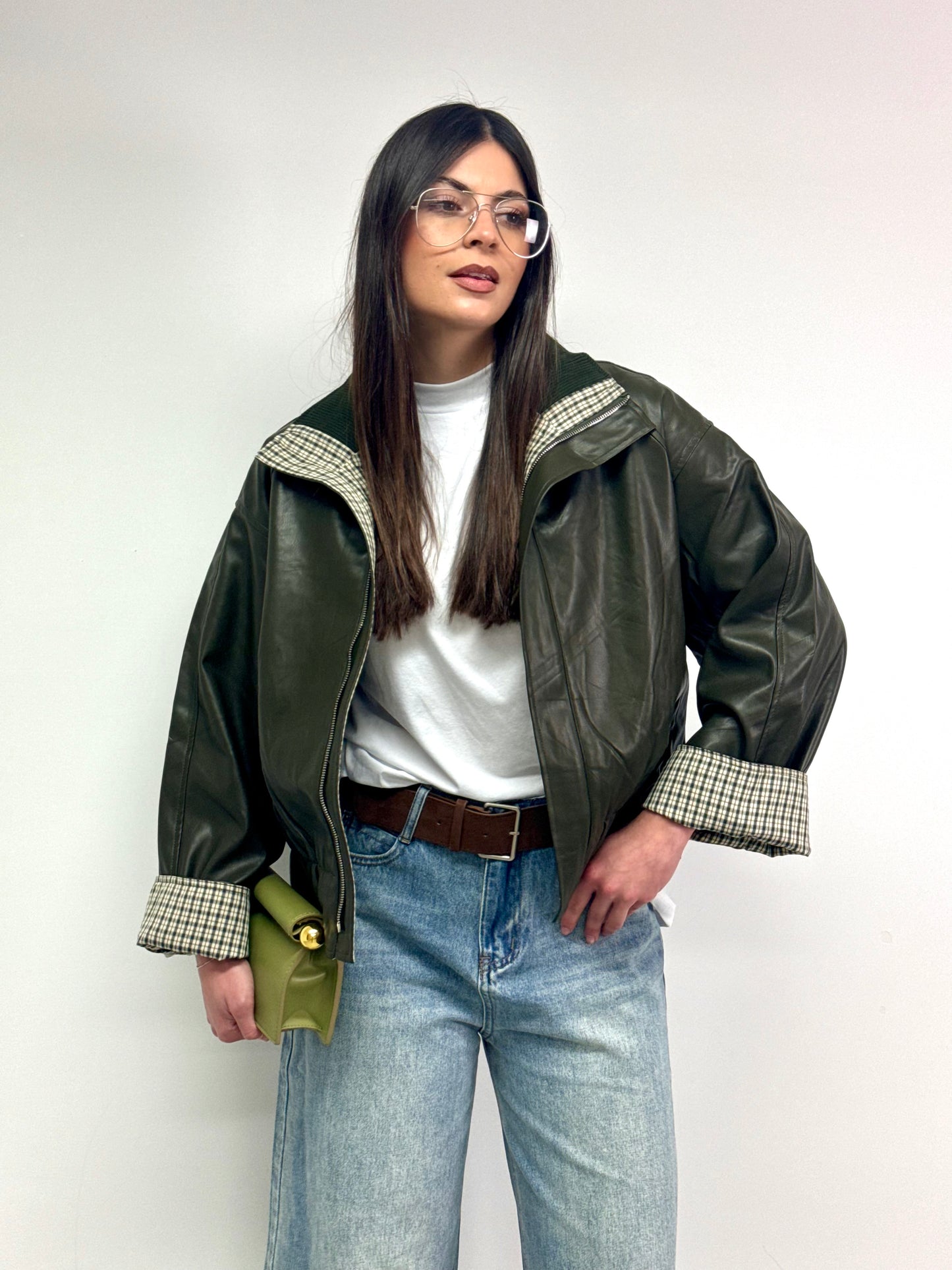 GIUBBOTTO PELLE LONDON GREEN