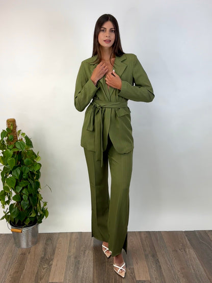 Tailleur gessato Verde