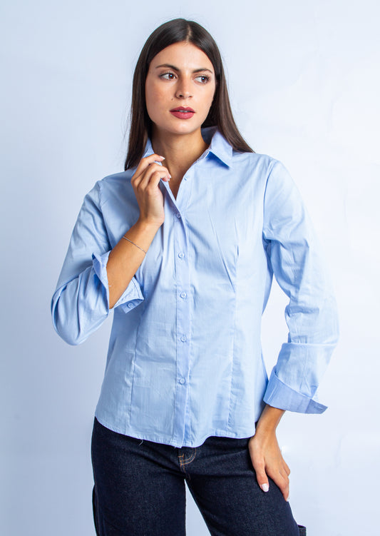 CAMICA BASIC AZZURRA