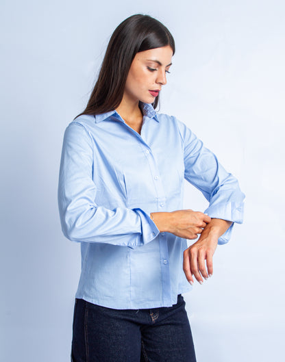 CAMICA BASIC AZZURRA