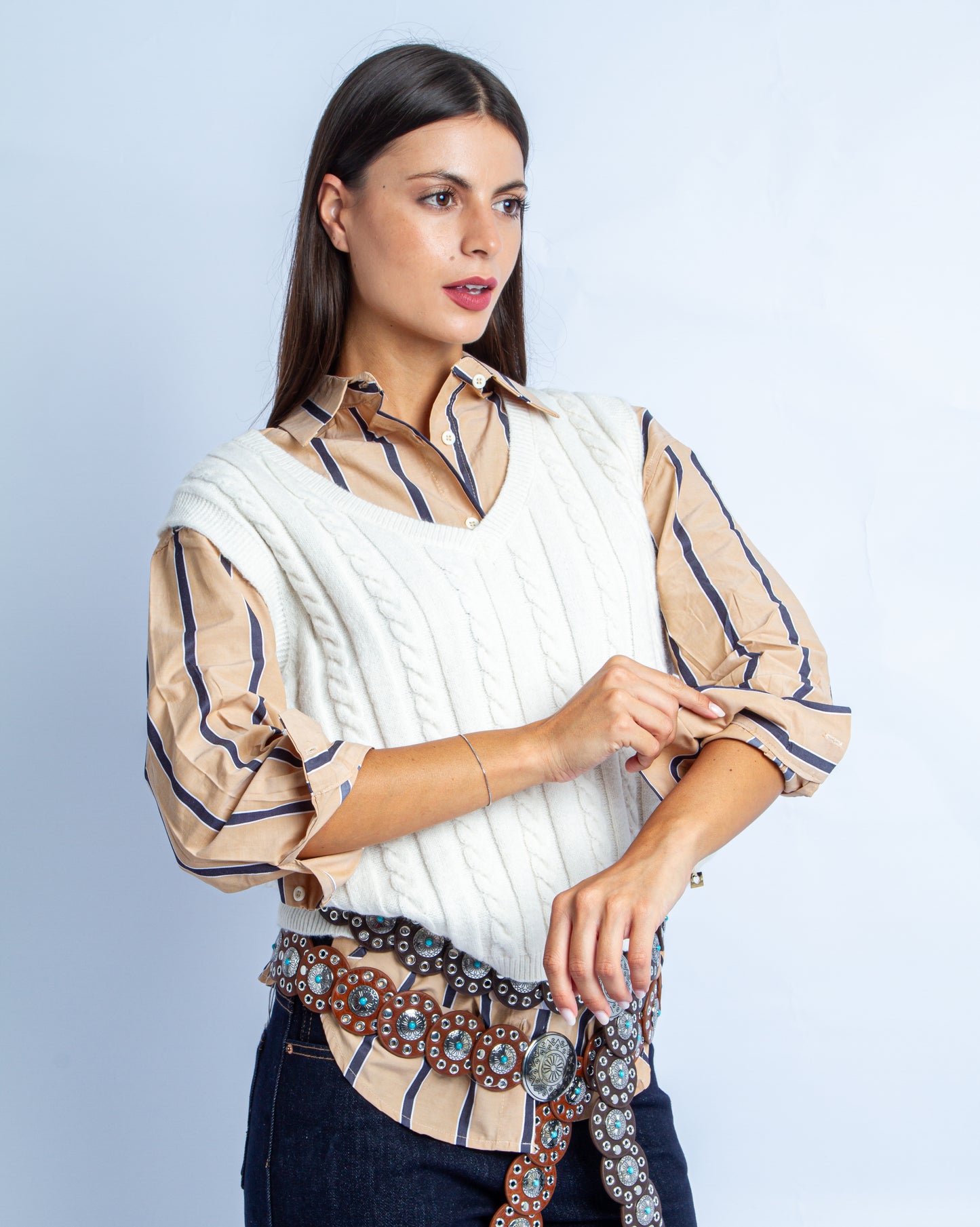 CAMICIA STRIPPES BROWN