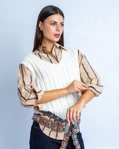 CAMICIA STRIPPES BROWN