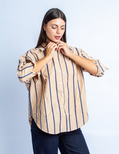 CAMICIA STRIPPES BROWN