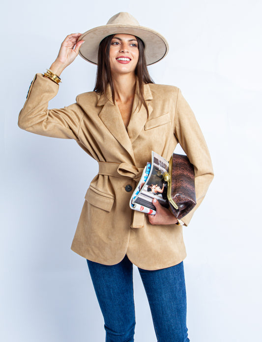 GIACCA SUEDE CAMEL
