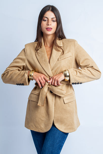GIACCA SUEDE CAMEL