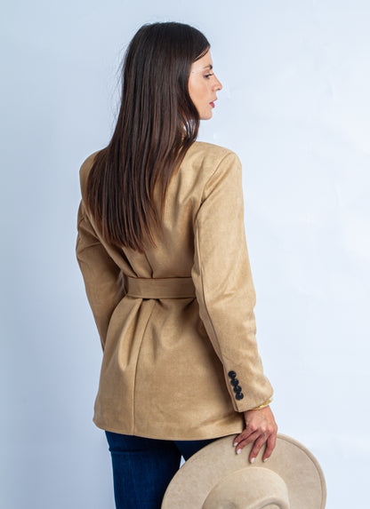 GIACCA SUEDE CAMEL