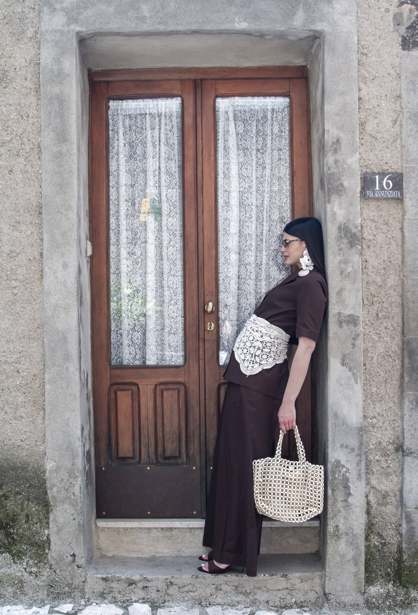 TAILLEUR LINO OVER MARRONE