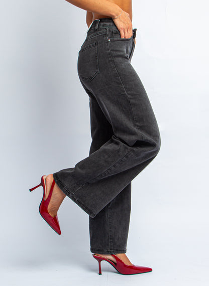 JEANS WIDE LEG GREY