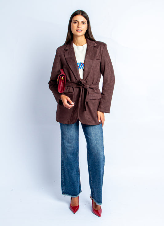 GIACCA SUEDE BROWN