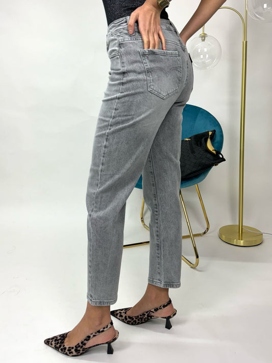 JEANS MOM FIT - GREY